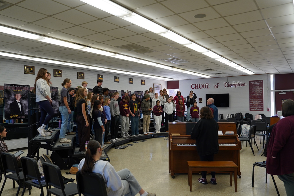 The choir rehearsing with Dr. Graves.