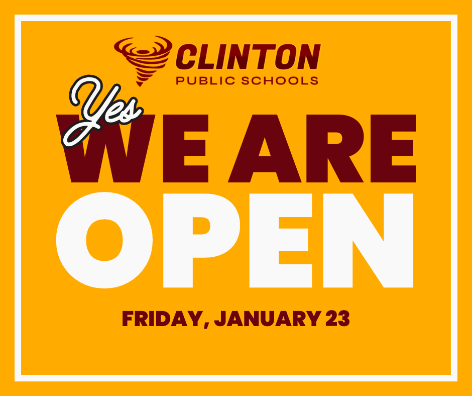 We are open, Friday, January 23