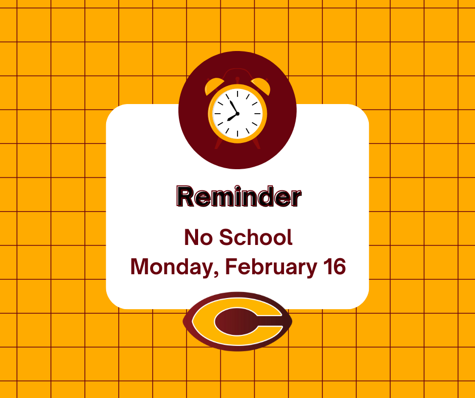 No School, Monday, February 16