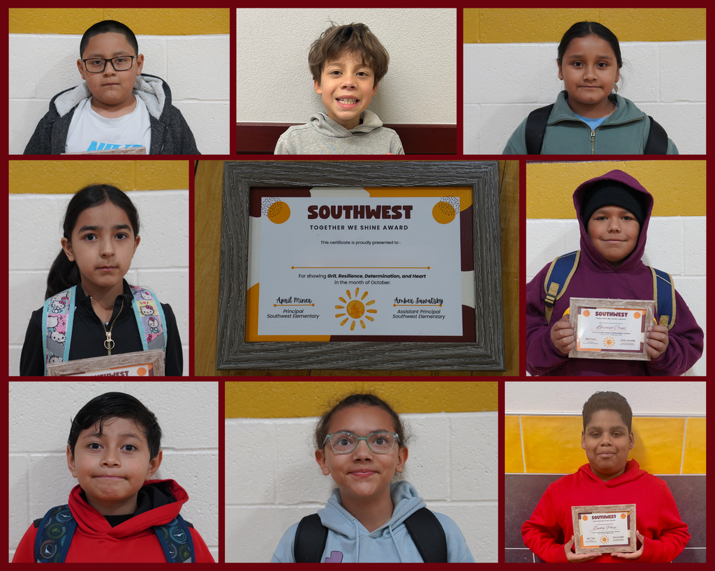 Students holding awards at SW