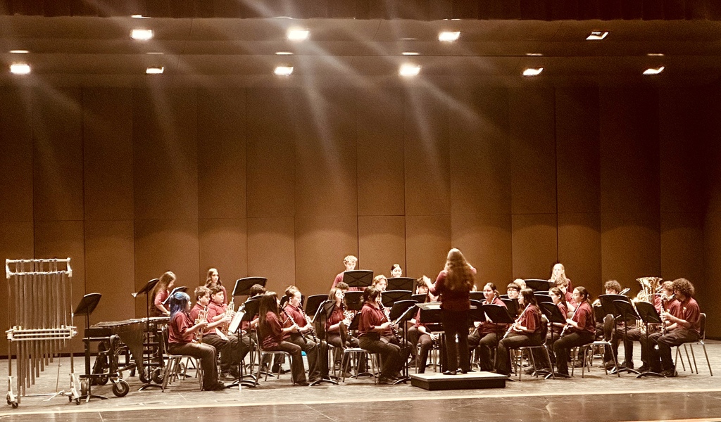 8th grade band performing on stage