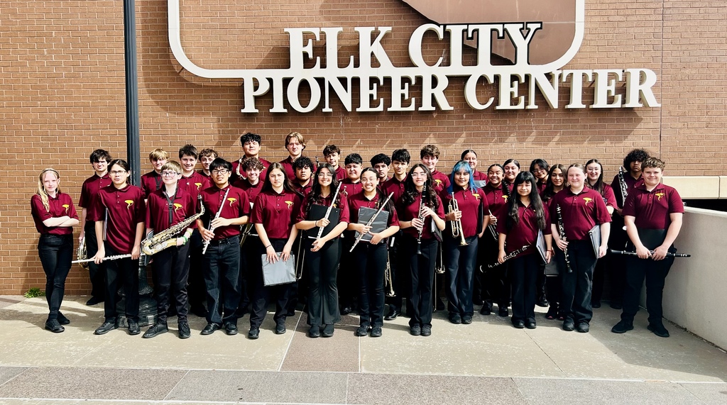 8th grade band outside after performing at contest