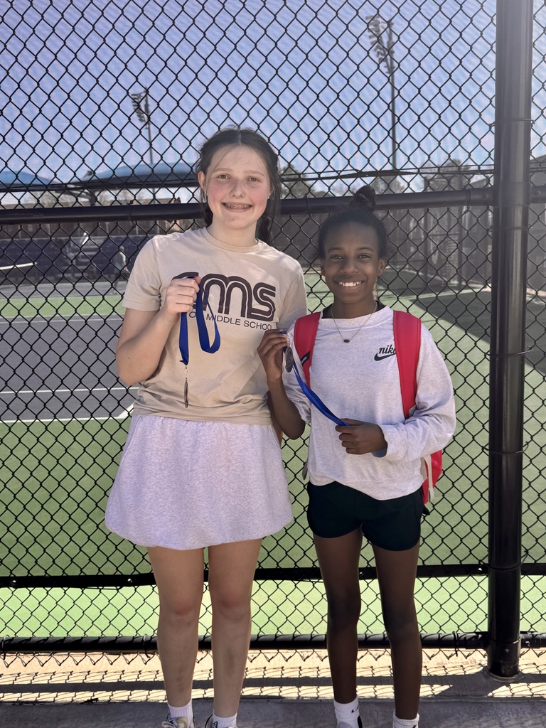 CMS Tennis holding 3rd place medals