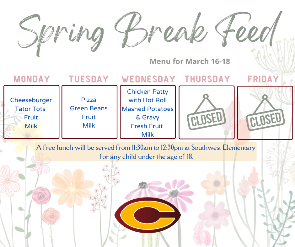 Spring Break Feed Menu 