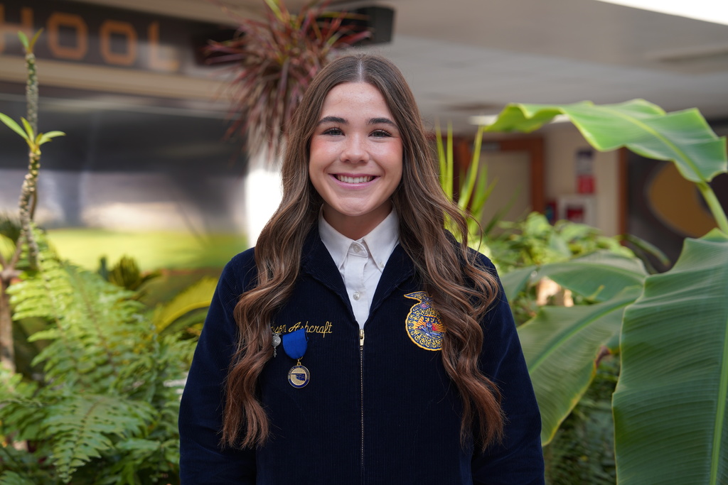 FFA student wearing medal