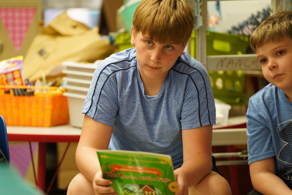 GT student asking questions about the book he read