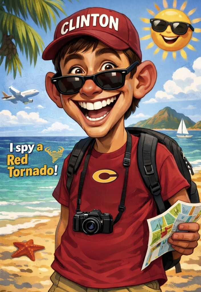 Cartoon Boy in Clinton gear