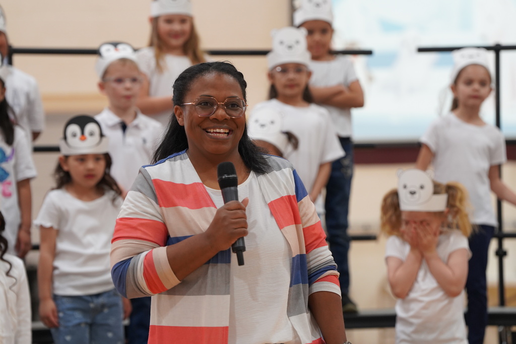 Mrs. Jefferson at the Kindergarten program