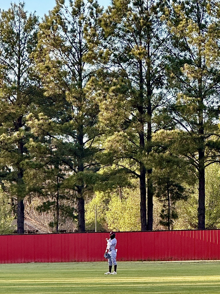 Baseball player in the outfield