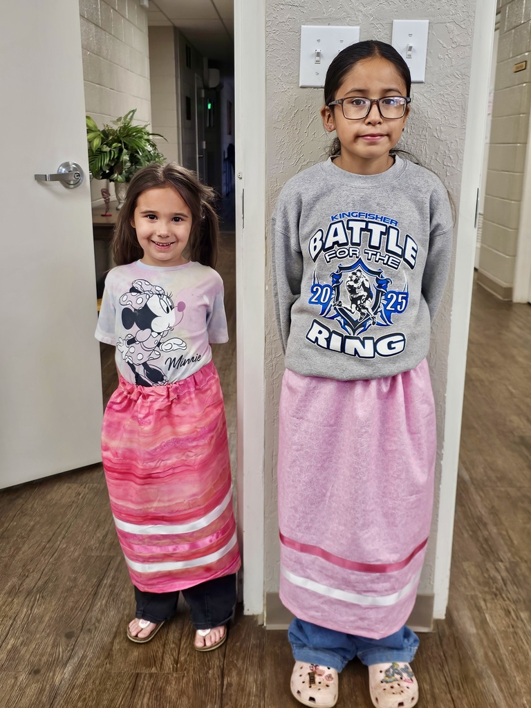 CPS students wearing their ribbon skirts