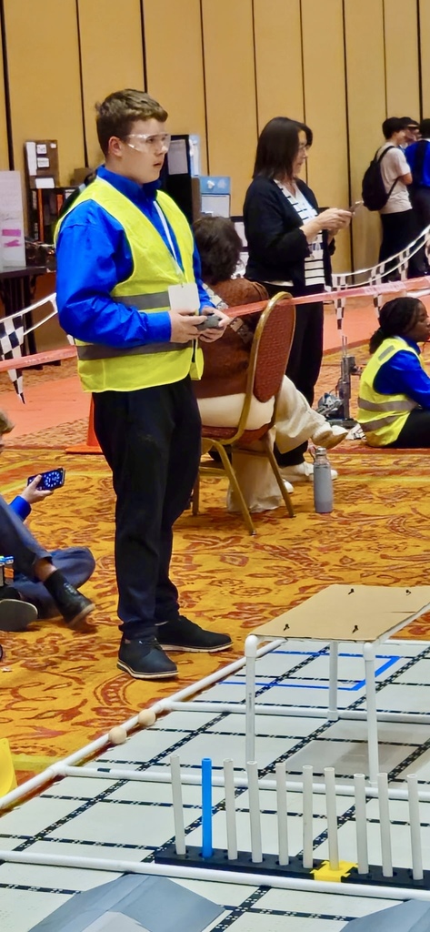 Student driving the robot