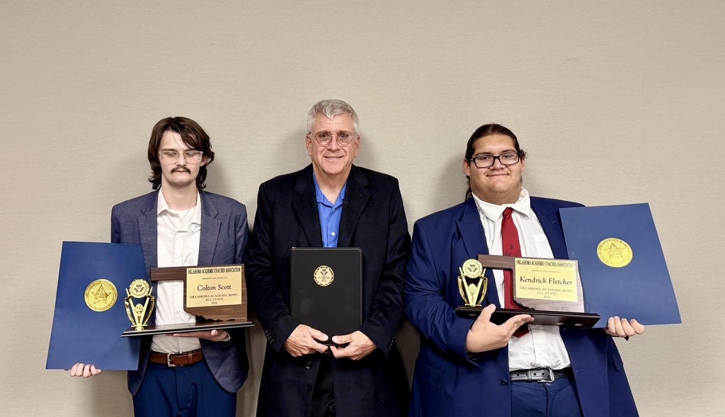 Academic Bowl All-Staters with their coach