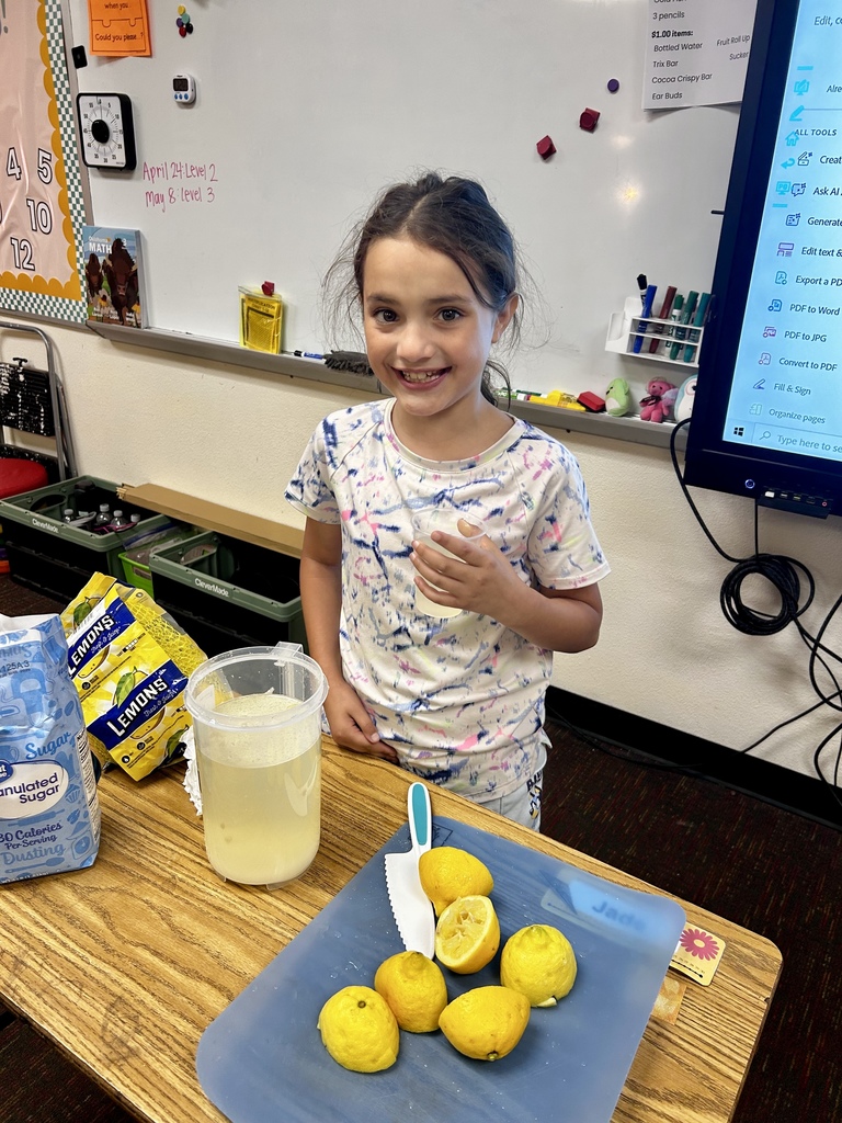 Student making lemonade