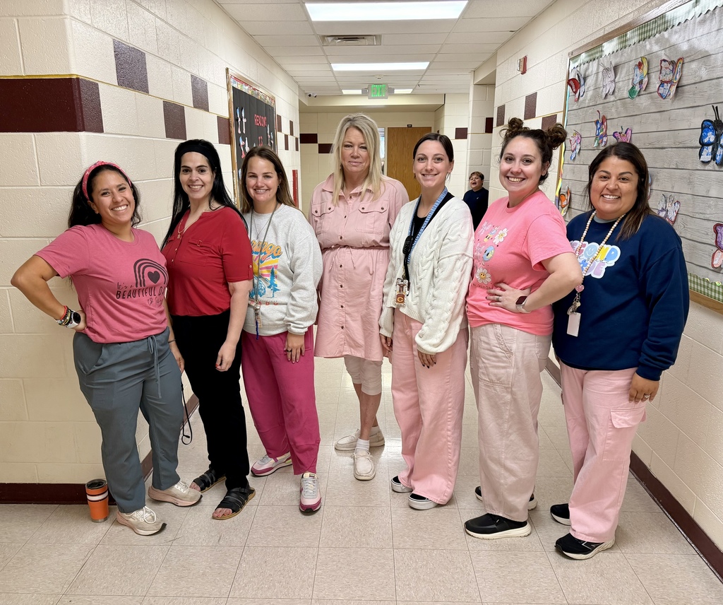 Teachers dressed in pink