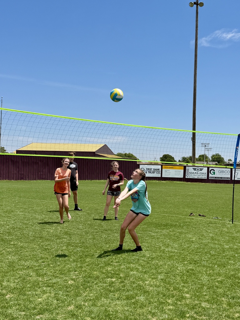 Students playing volleyball at CMS Champions Party
