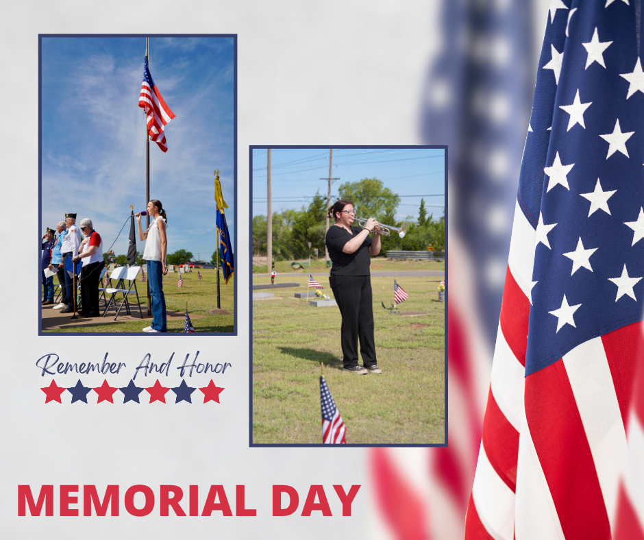 CHS students at the Memorial Day service at the Clinton Cemetery.