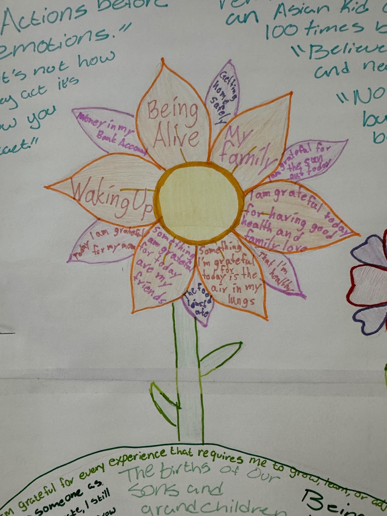 Flower filled with thankfulness