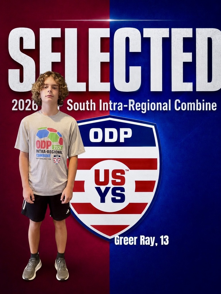 CMS student-athlete standing in front of soccer sign
