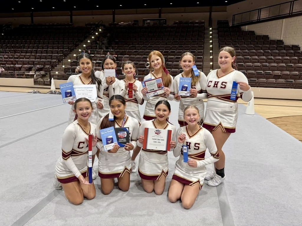 CHS Cheerleaders with their awards from NCA camp