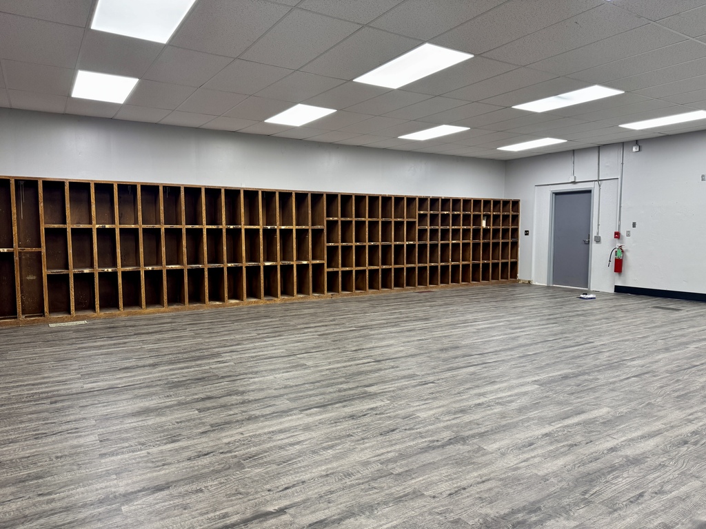 Wall of locker space in the resource center