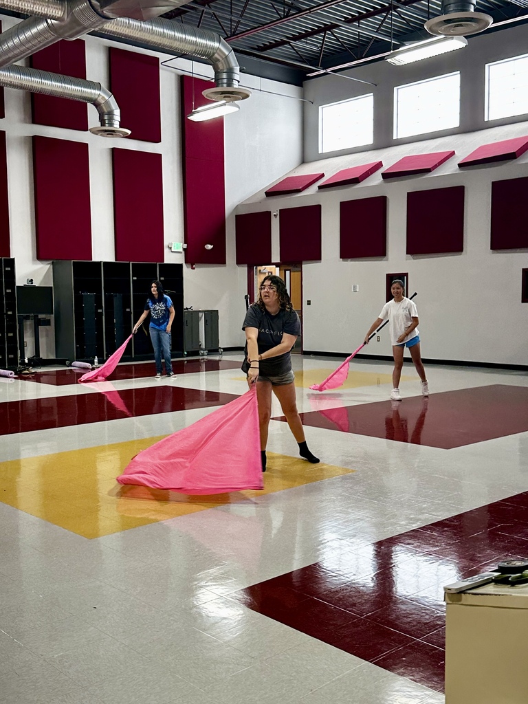 Color Guard working on routine