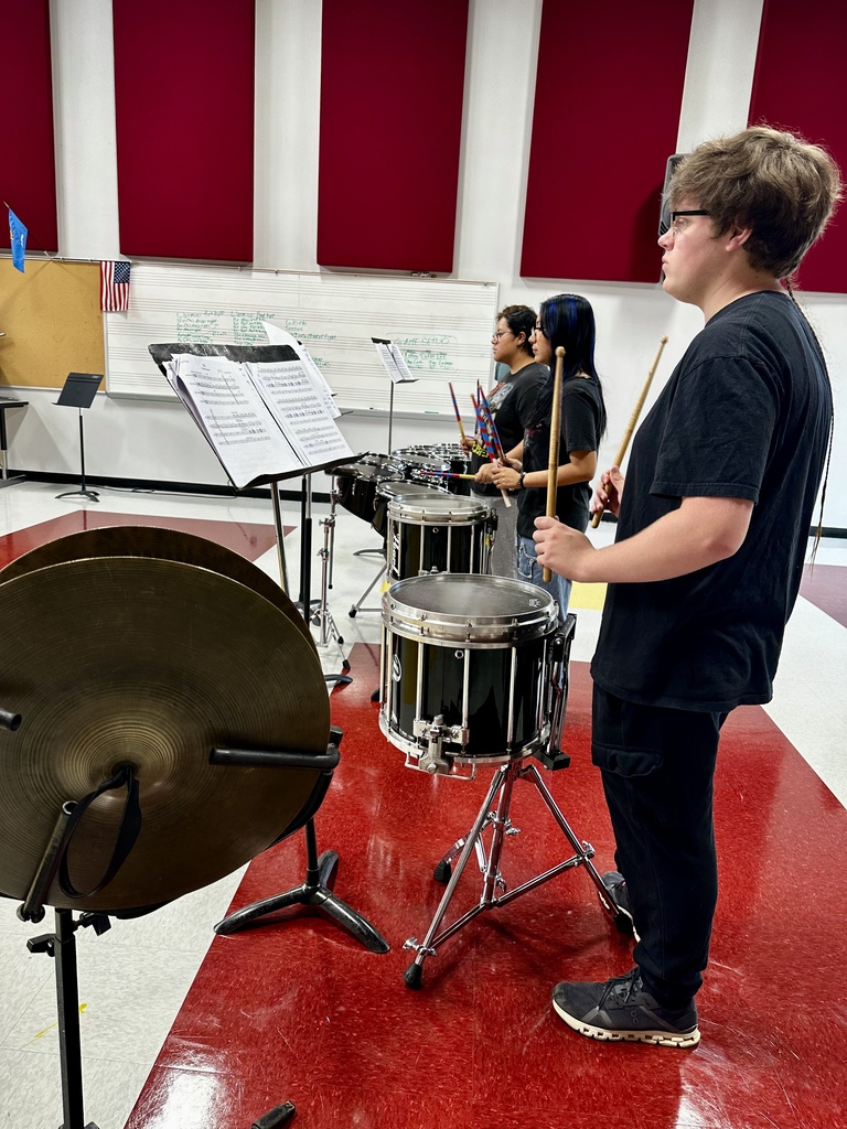 Percussion members practicing