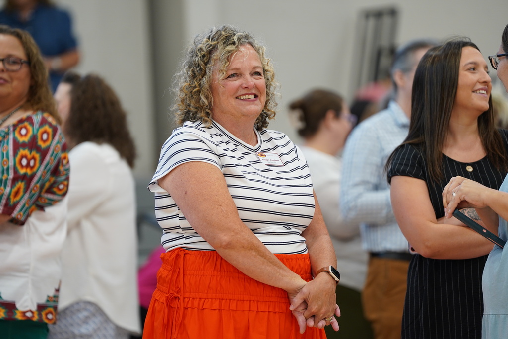 Teacher smiling