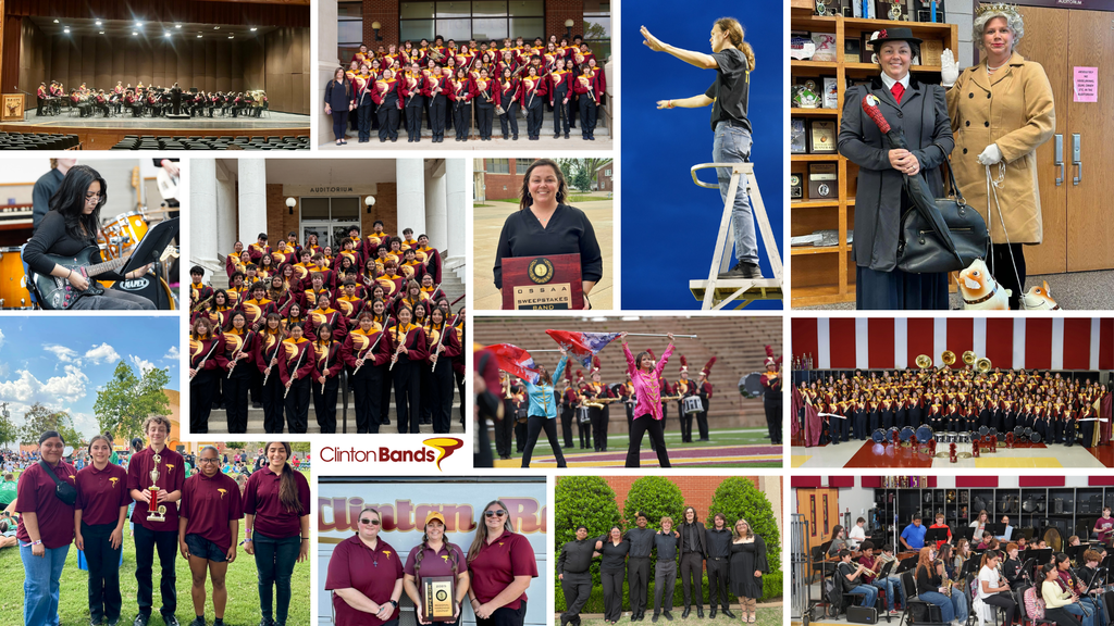 Collage of band accomplishments from 2025-26