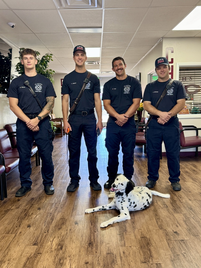 Clinton Firemen and Tilly the Fire Dog