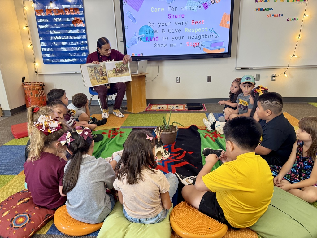 Mr. Goodblanket reading to a class at Nance