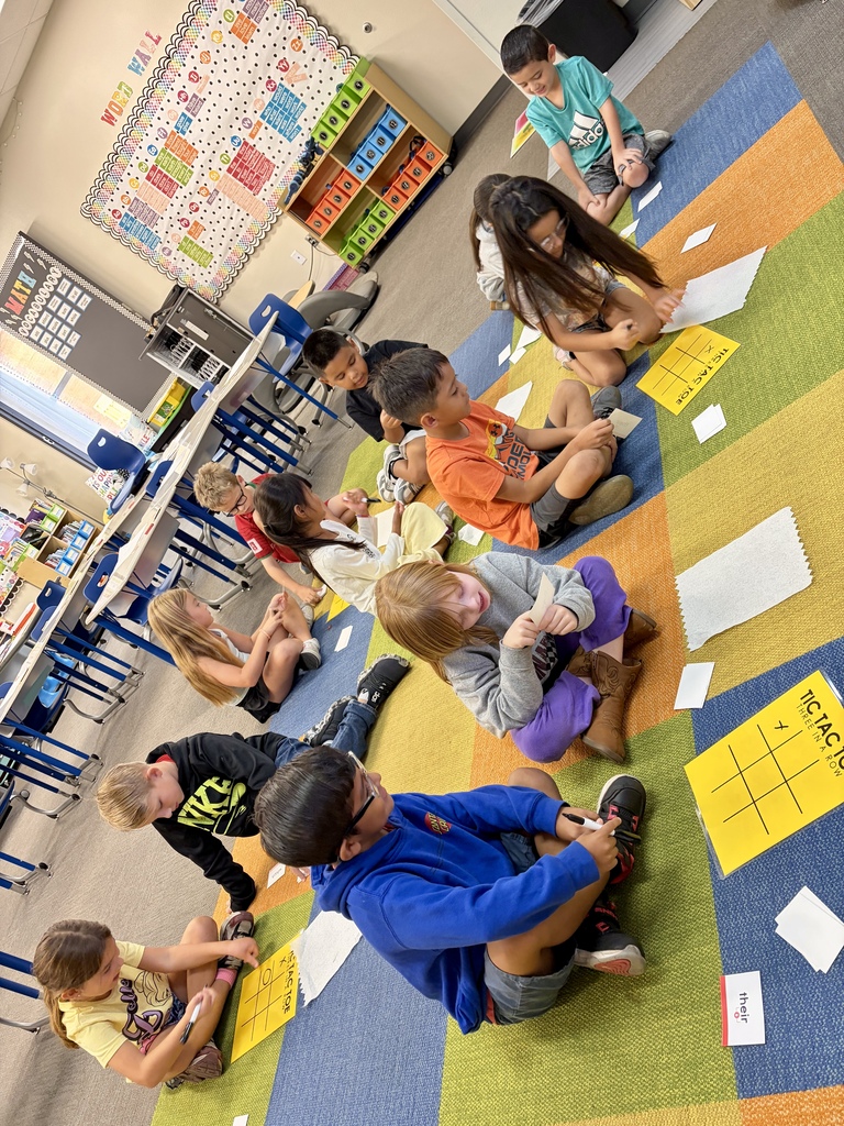 Ms. Barnes' class playing tic-tac-toe