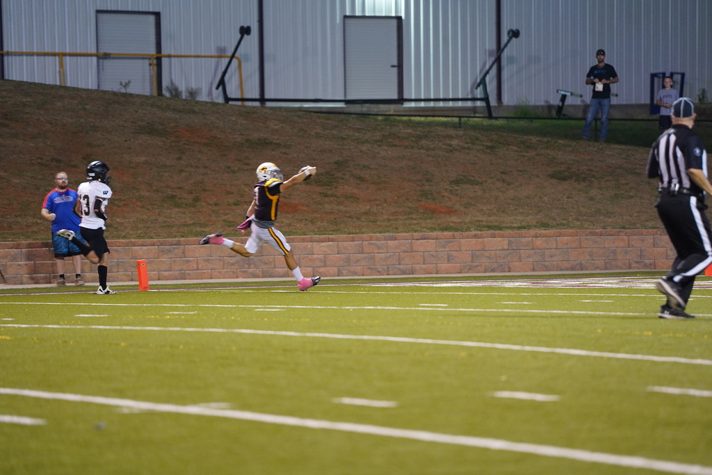 Quarterback running in a touchdown