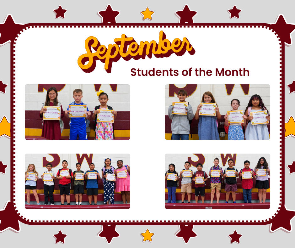 Southwest Elementary September Students of the Month