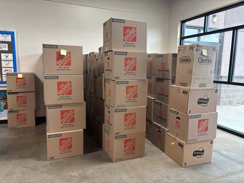 Summer food boxes in piles