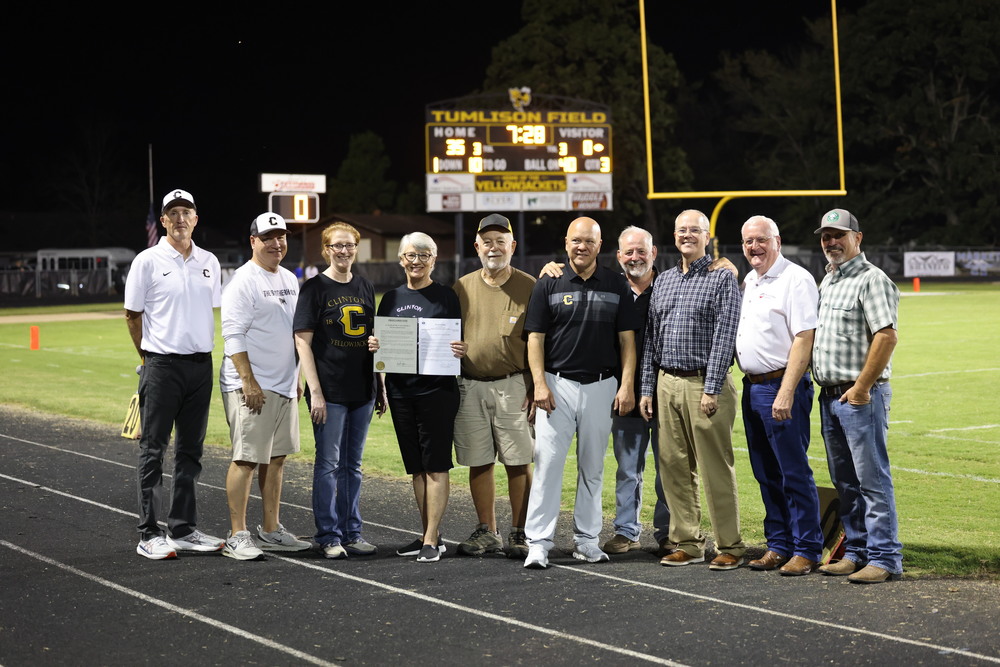 Group photo at football field
