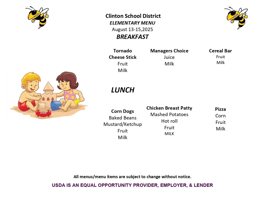 CES Lunch Menu