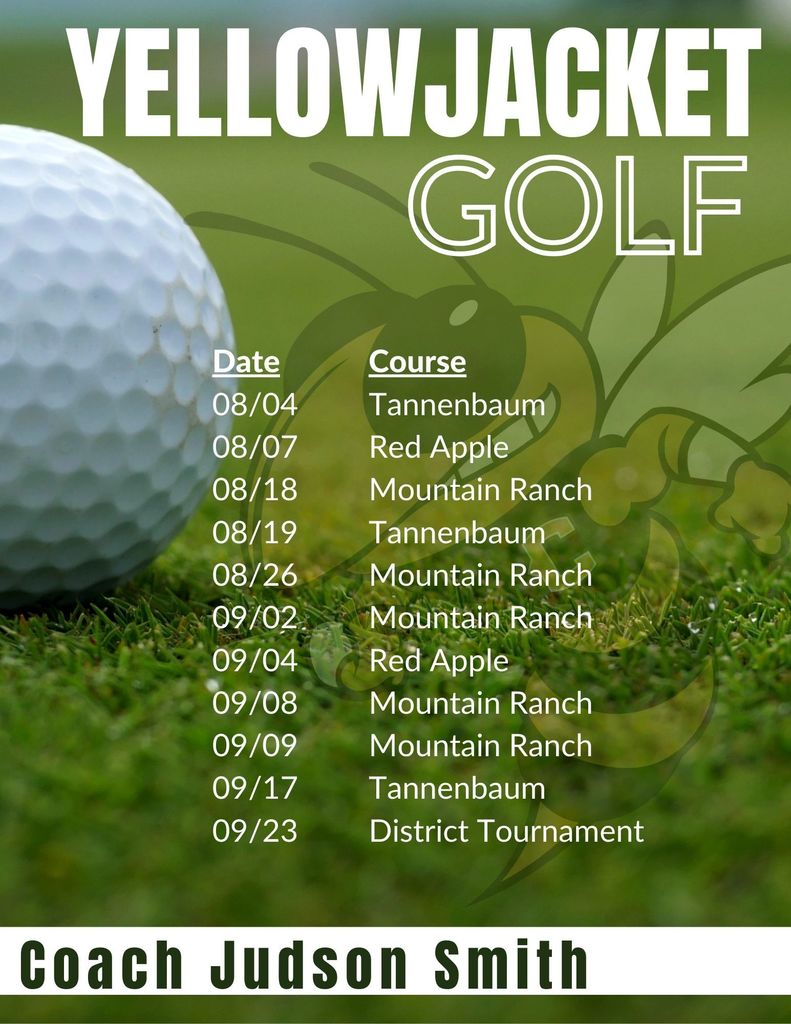 2025 Golf Schedule