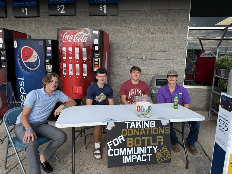 students taking donation
