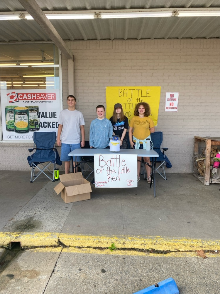 students taking donation