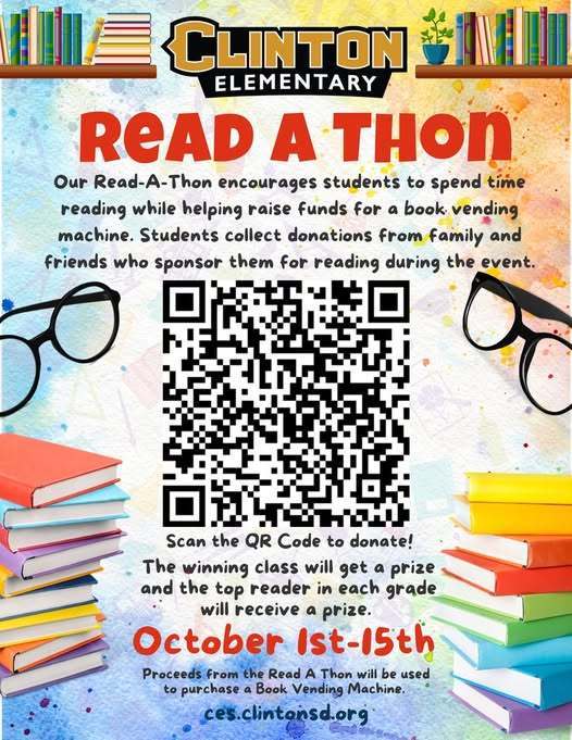 read a thon flyer with books