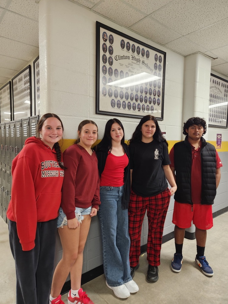students wearing red