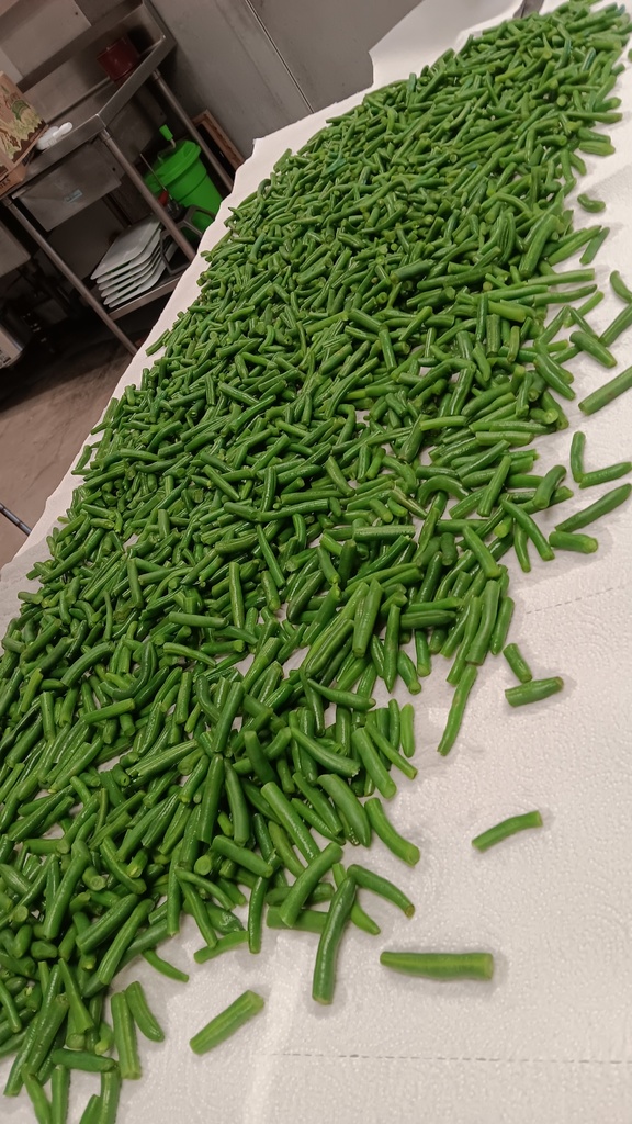 green beans on a table