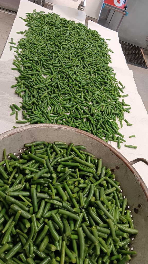 green beans on a table