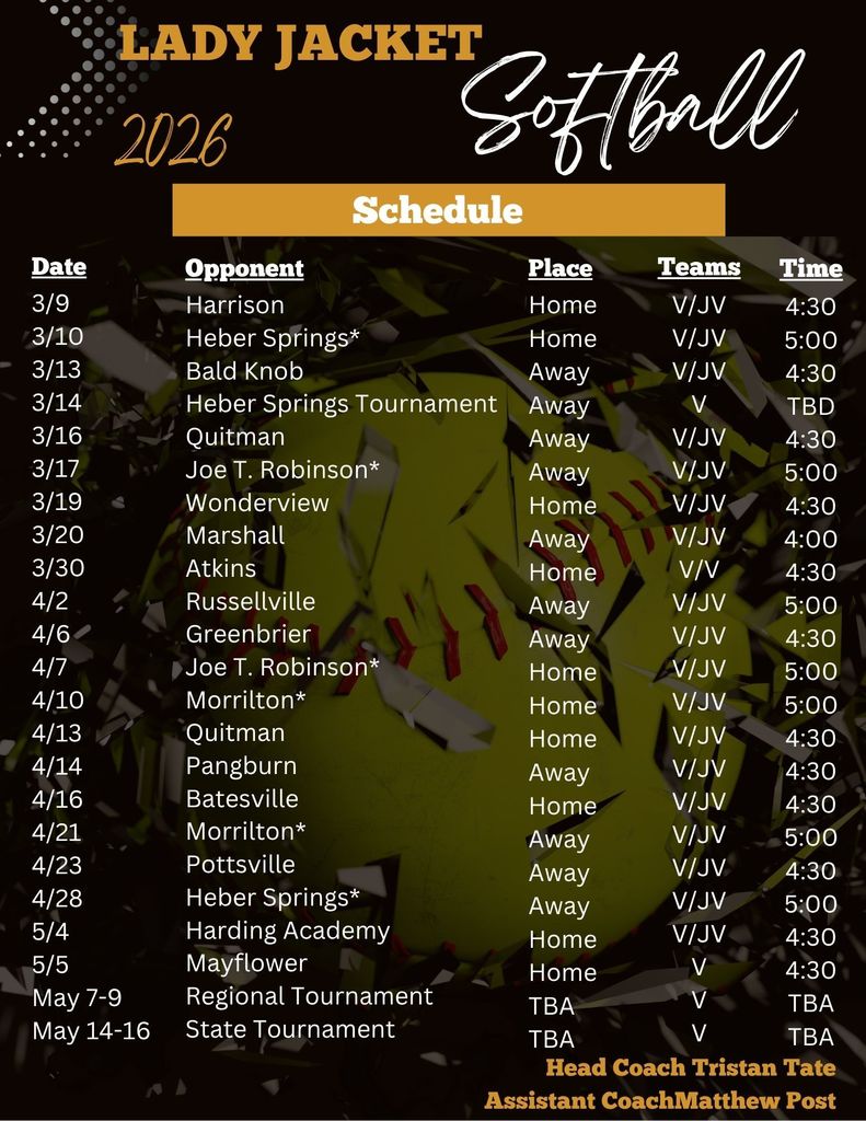 Softball schedule