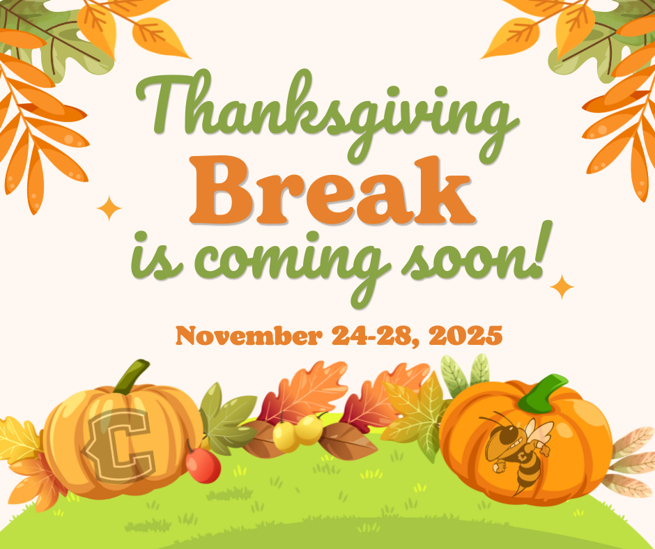 graphic with leaves and pumpkins