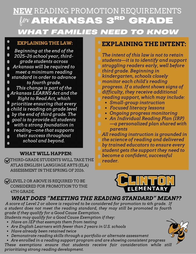 3rd grade reading promotion requirements