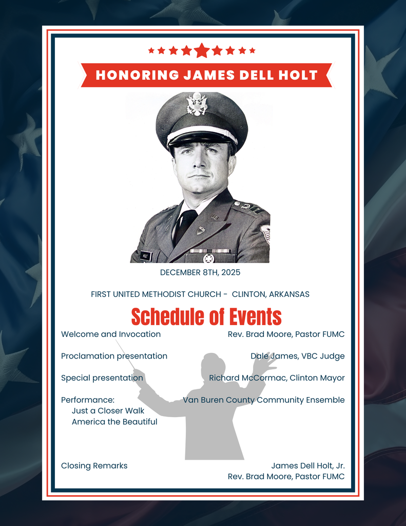 dell holt program red white and blue program with a soldier