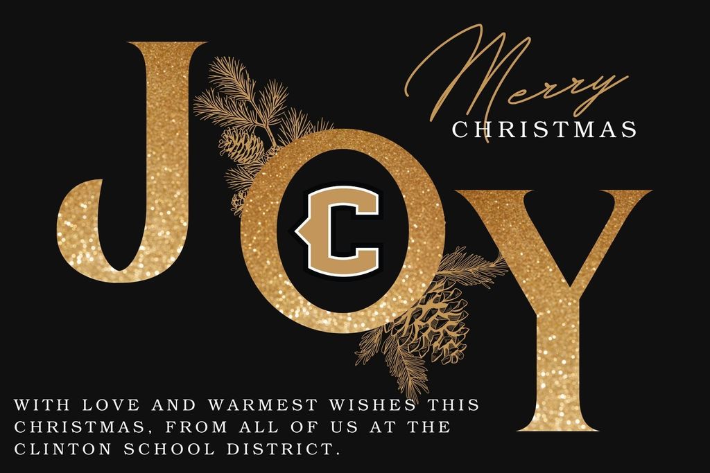 Black and gold Joy Christmas Card