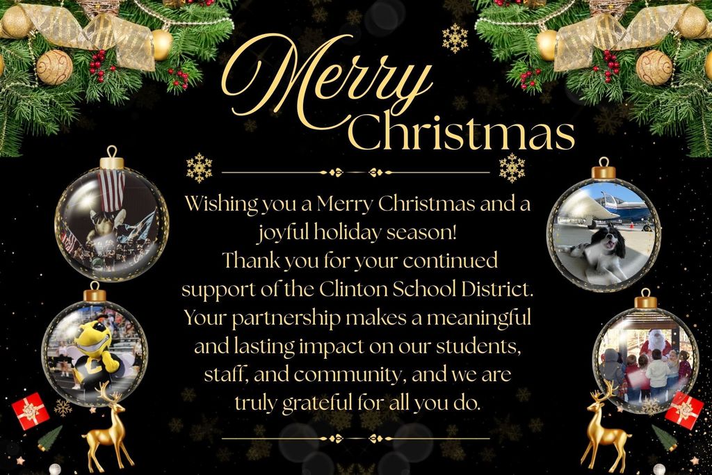 christmas card with ornaments