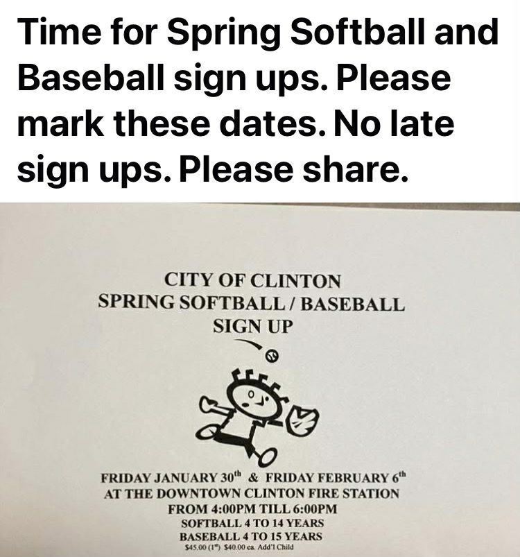 Baseball Softball sign up graphic